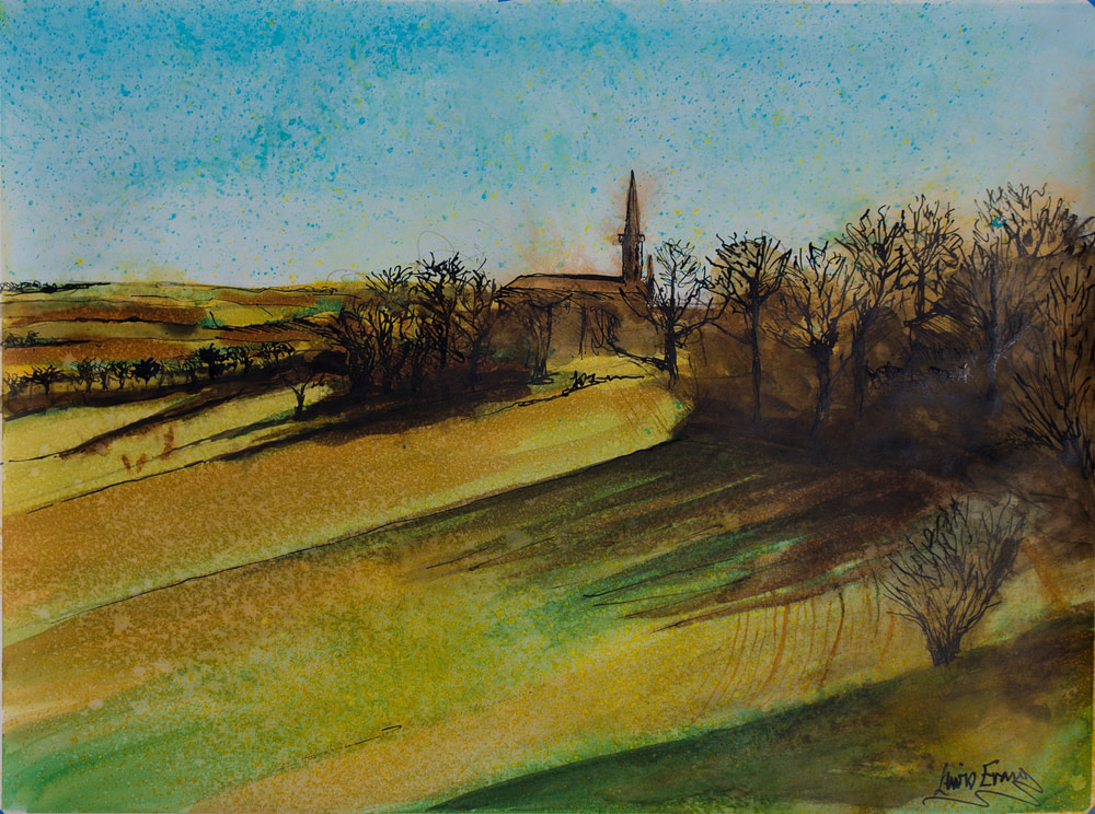 View from the terrace, Avensac